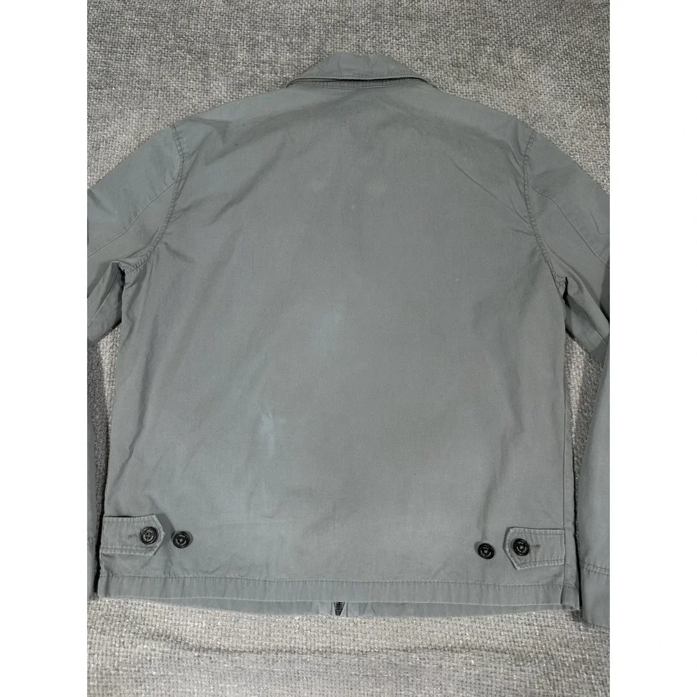Polo Ralph Lauren Jacket Medium Gray Cotton Bi Swing Grunge Stained Faded Read